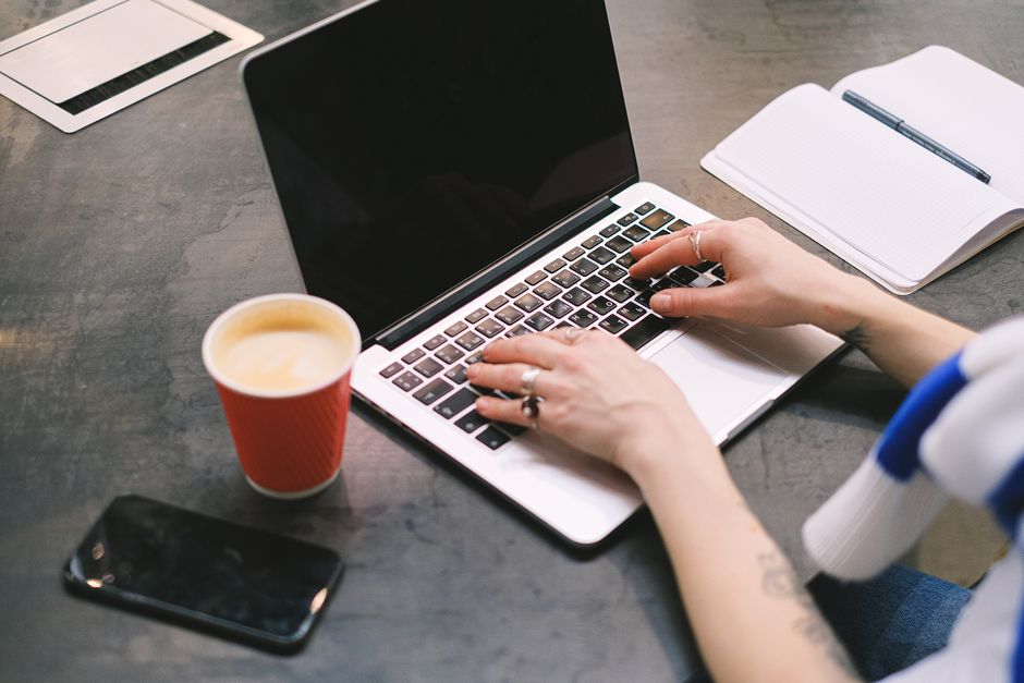 freelance work at desk